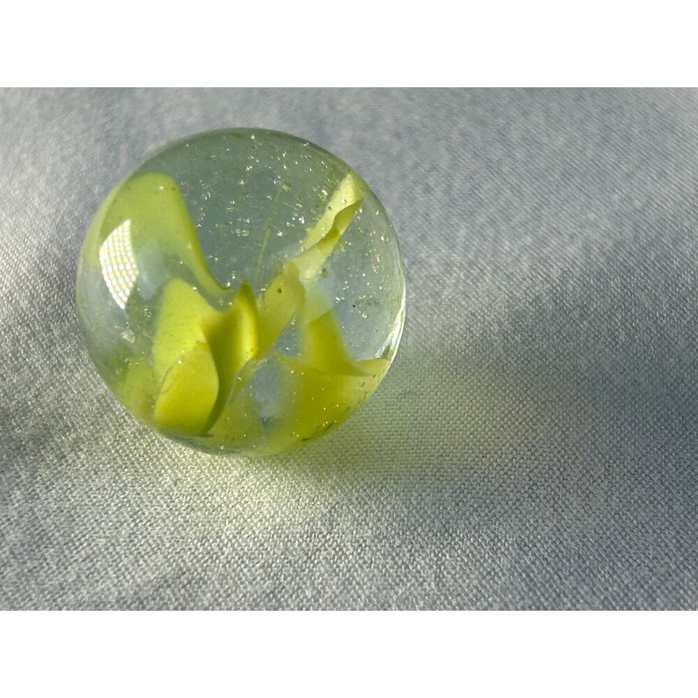 Vintage Green Transparent Swirl Marble 1 Inch Shooter Size